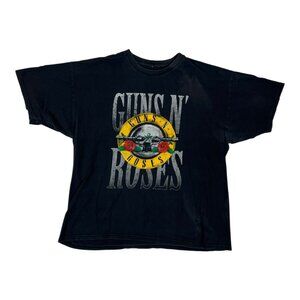 Vintage Guns N' Roses T-Shirt Size XL Black Faded Y2K 90s